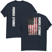 Thumbnail for Power Stroke Diesel Shirt American Flag T-Shirt in navy from Aggressive Thread