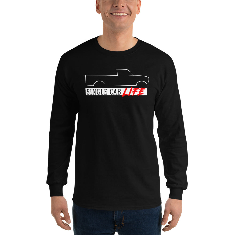 Single Cab Life Long Sleeve T-Shirt modeled in black