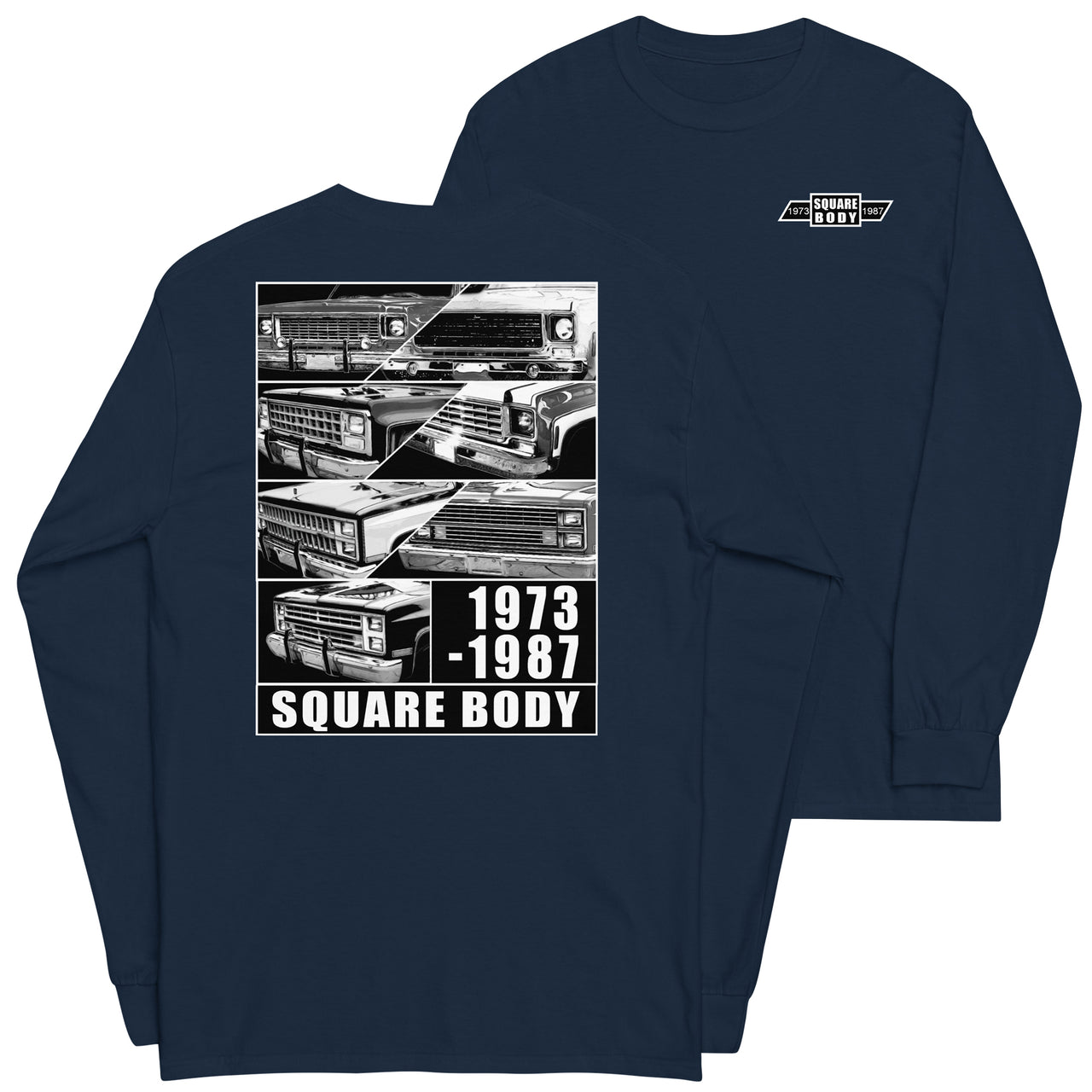 Square Body 1973-1987 Long Sleeve T-Shirt in navy