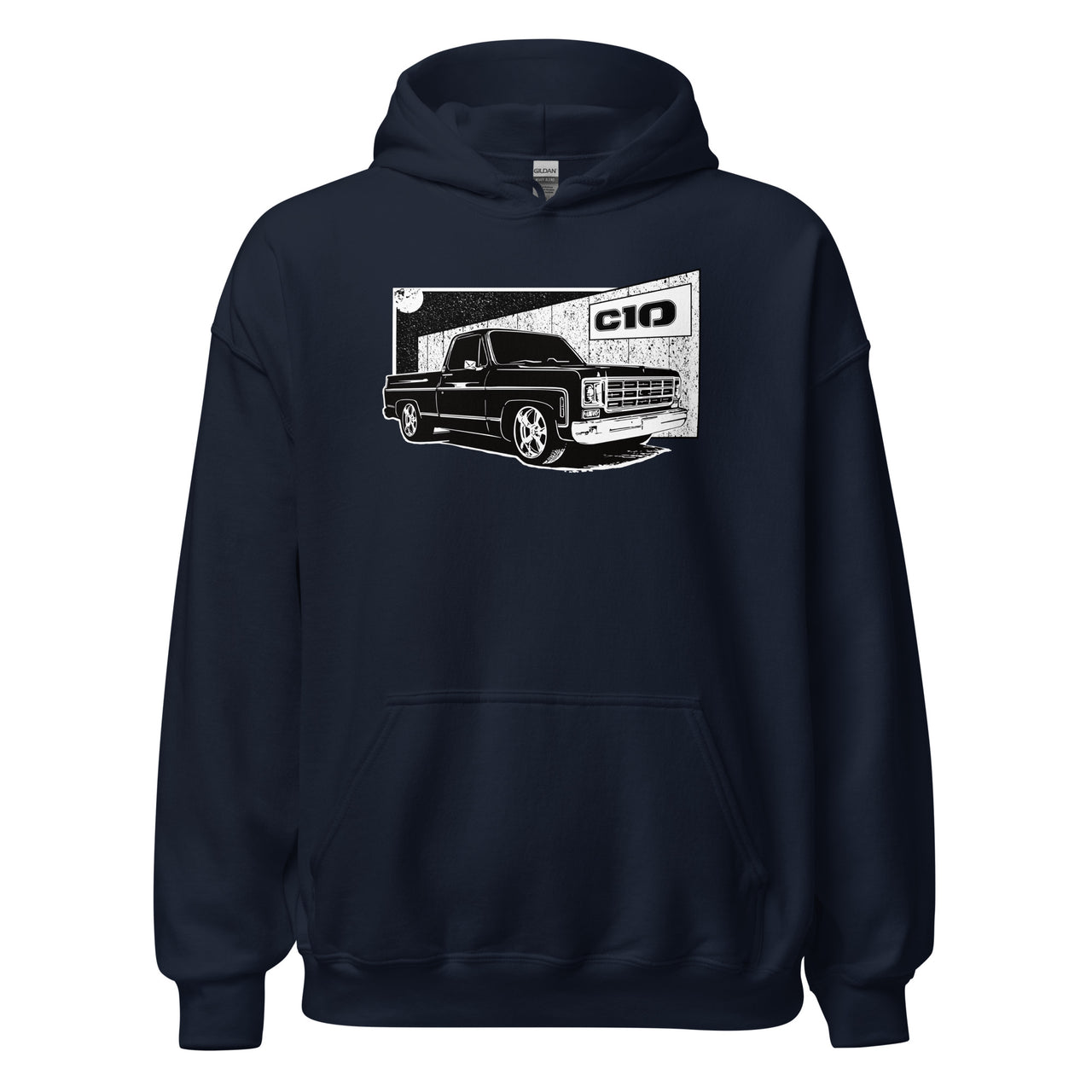 Square Body C10 Hoodie in navy