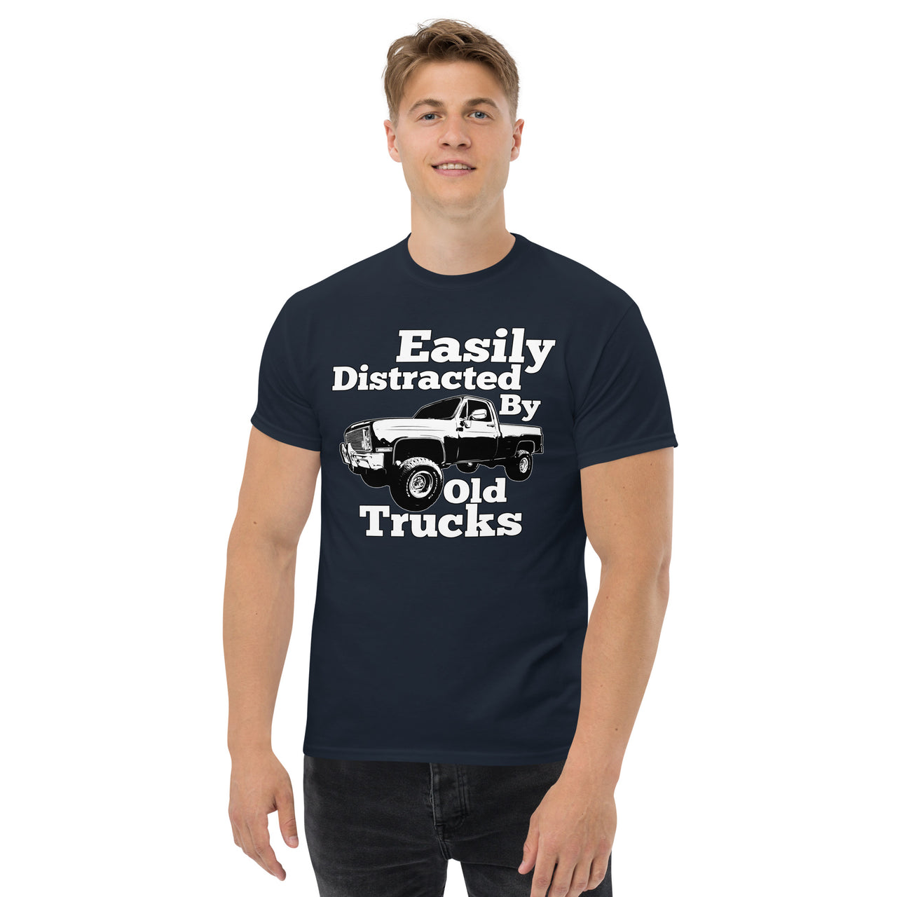 Squarebody Truck Shirt, Easily Distracted By Old Trucks