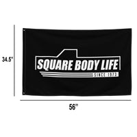 Thumbnail for Square body Life Flag with dimensions