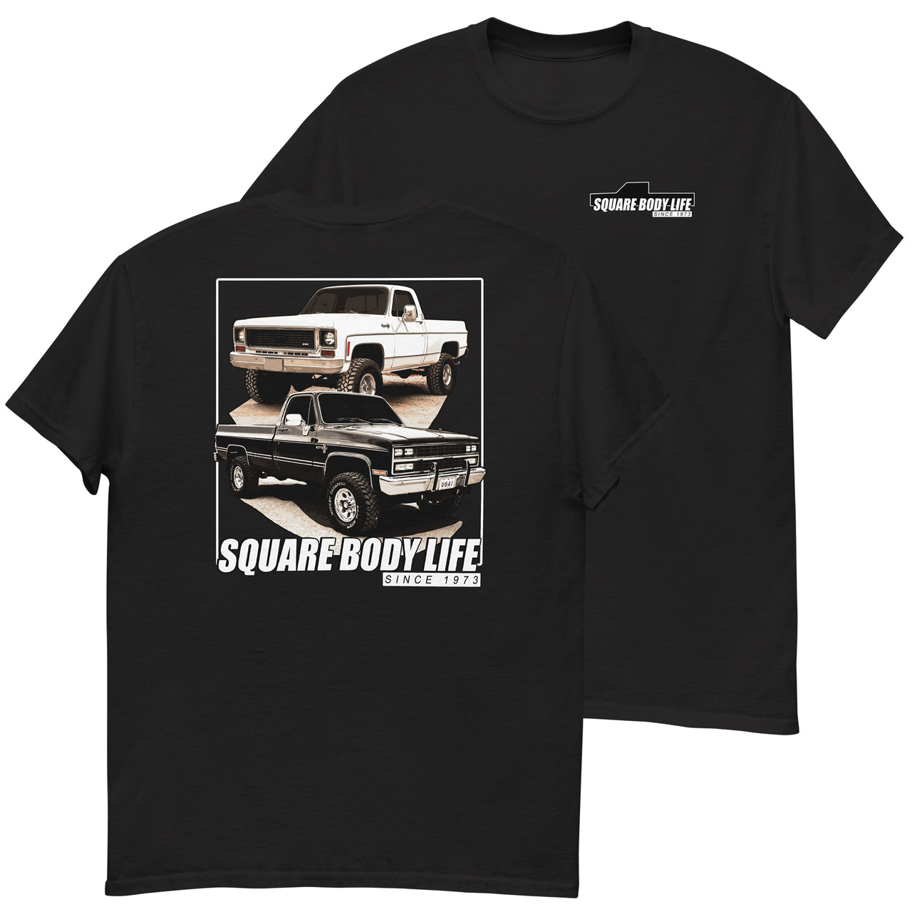 Square Body Life T-Shirt in black