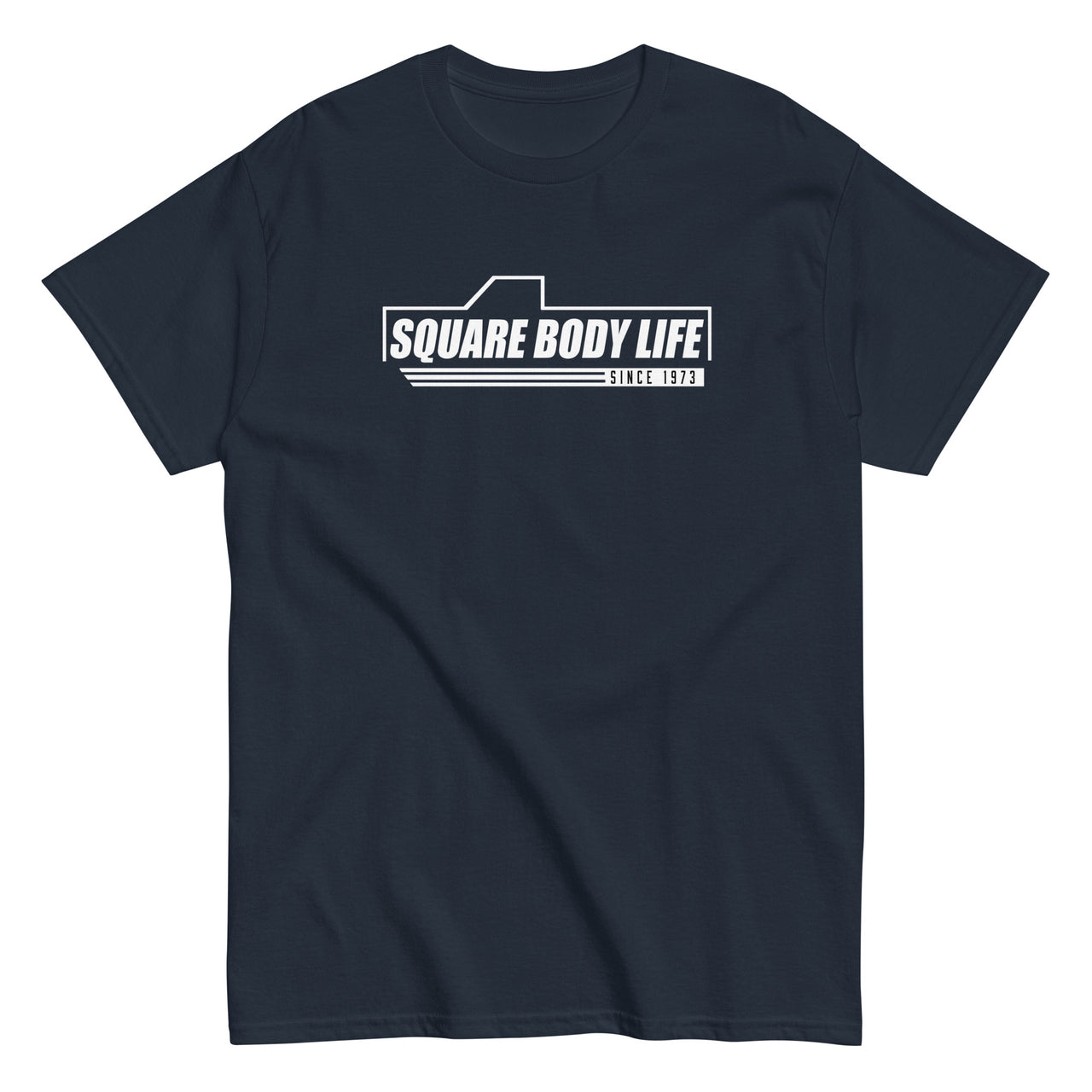 Square Body Life Truck T-Shirt in navy