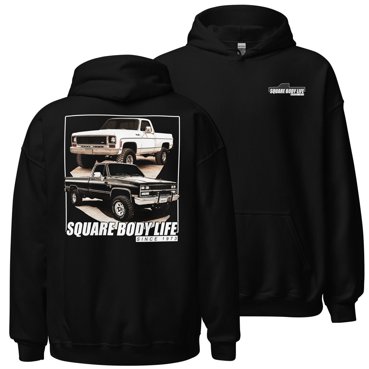 Square Body Life Hoodie in black