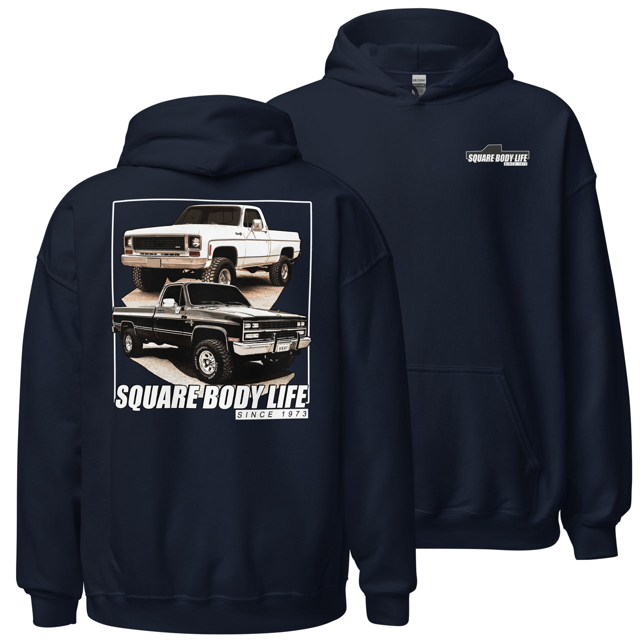 Square Body Life Hoodie in navy