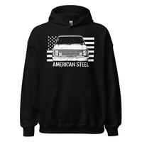 Thumbnail for Square Body Truck Hoodie, American Steel Squarebody Sweatshirt in black