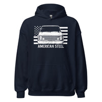 Thumbnail for Square Body Truck Hoodie, American Steel Squarebody Sweatshirt in navy