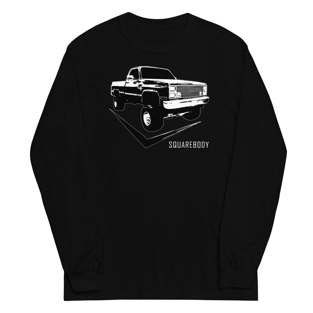 Square Body 80's Truck Long Sleeve T-Shirt in black