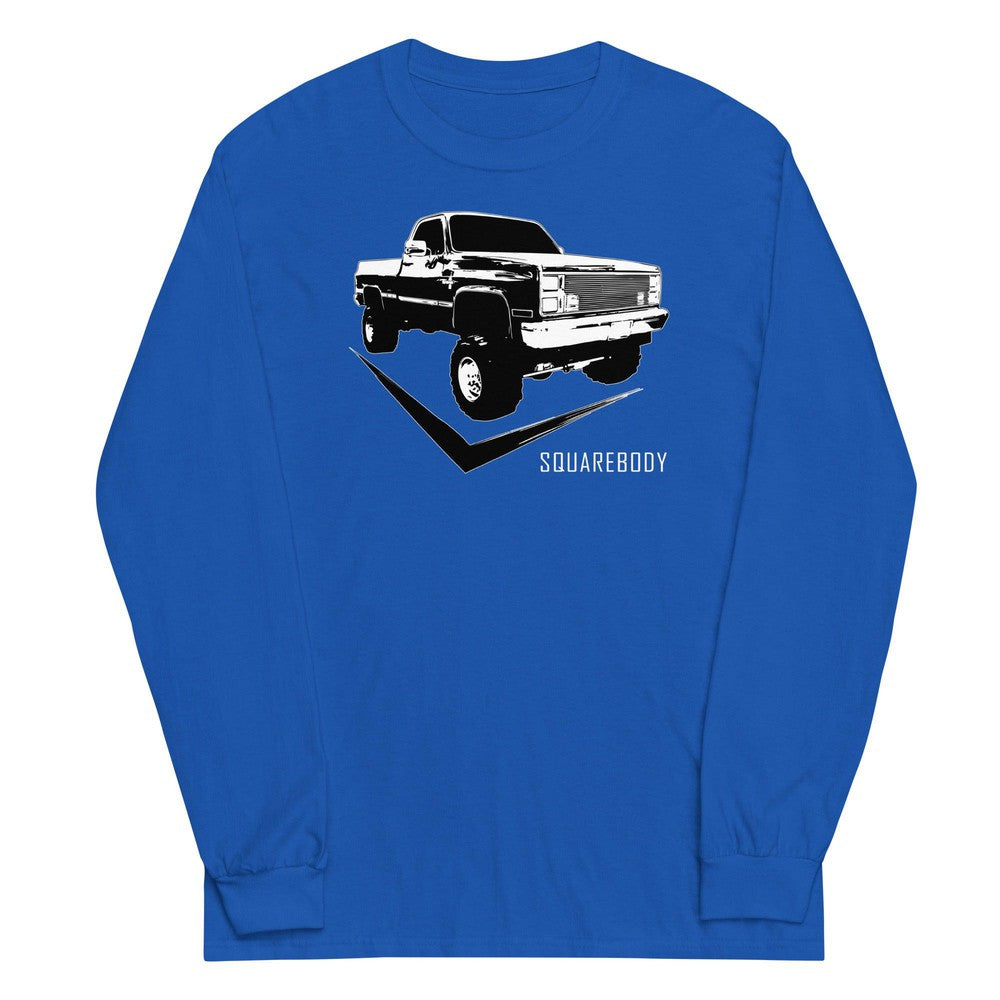 Square Body 80's Truck Long Sleeve T-Shirt in royal
