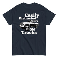 Thumbnail for square-body-truck-shirt-easily-distracted-by-old-trucks-navy