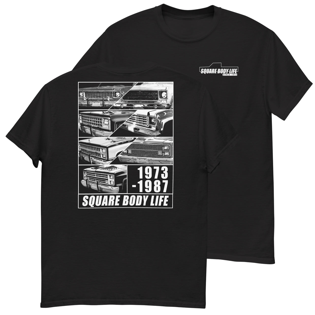 Square Body Life T-Shirt in black