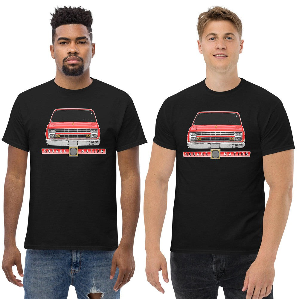 Square Body C10 T-Shirt modled in black