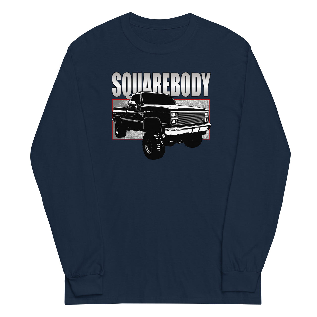 80s Squarebody 4x4 Long Sleeve T-Shirt in navy