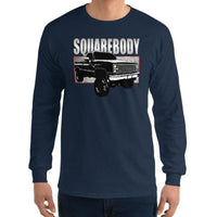 Thumbnail for 80s Squarebody 4x4 Long Sleeve T-Shirt modeled in navy
