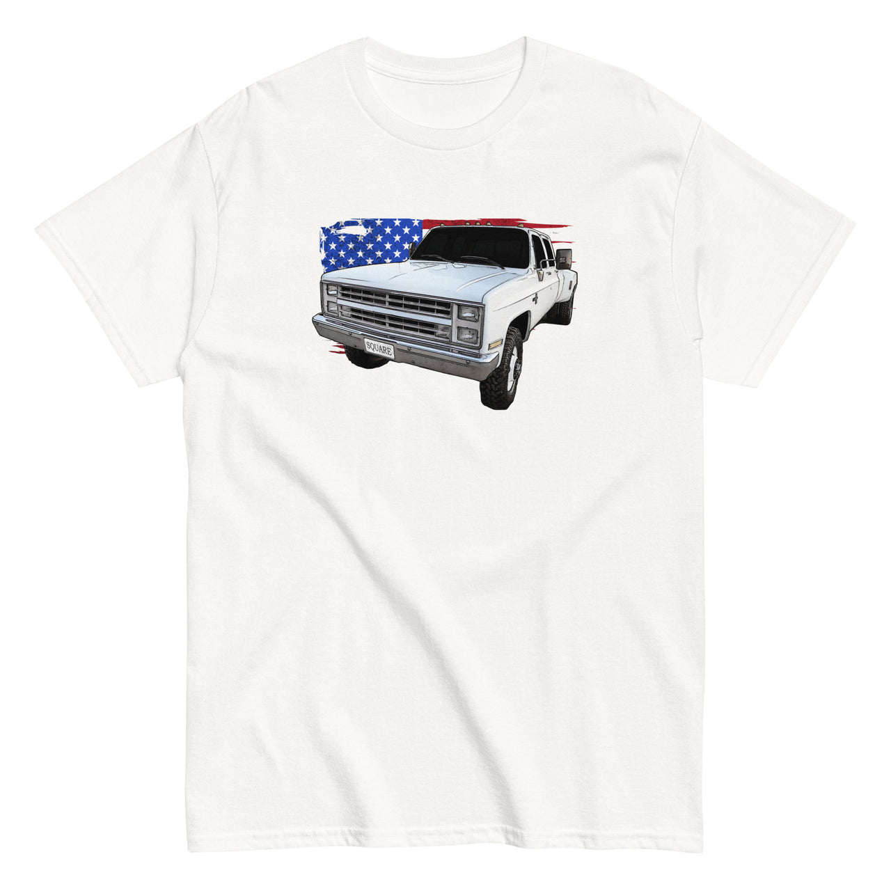 Square Body Dually Crew Cab T-Shirt in white