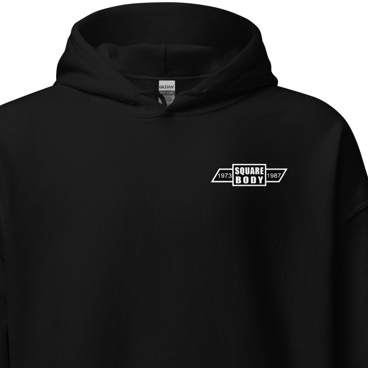 1973-1987 Square Body Grilles Hoodie in black close up of front design