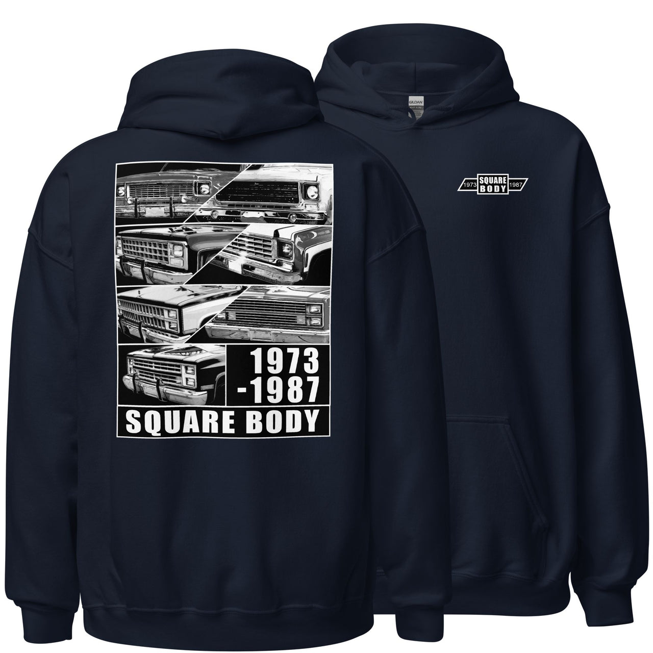 1973-1987 Square Body Grilles Hoodie in navy