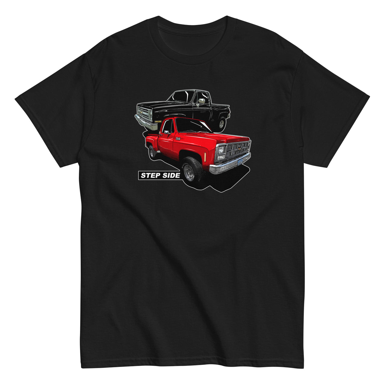 Square Body Step-Side T-Shirt in black
