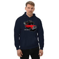 Thumbnail for step side square body truck hoodie modeled modeled in navy