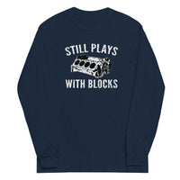 Thumbnail for Still Plays With Blocks Car Enthusiasts Long Sleeve Shirt in navy