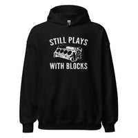 Thumbnail for Still Plays With Blocks Car Enthusiast Hoodie Sweatshirt in black