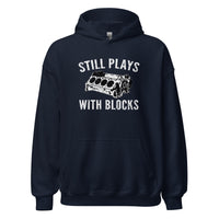 Thumbnail for Still Plays With Blocks Car Enthusiast Hoodie Sweatshirt in navy