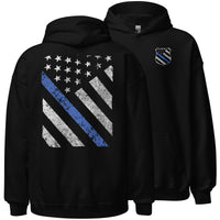 Thumbnail for Thin Blue Line Hooded sweatshirt in black