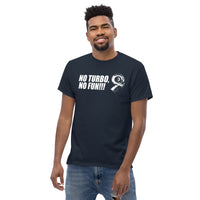 Thumbnail for turbo car enthusiasts t-shirt modeled in navy