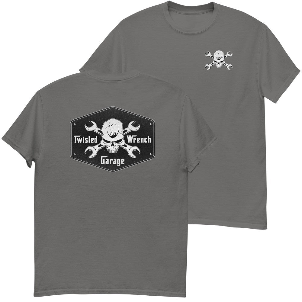 Twisted Wrench Garage Mechanic T-Shirt in grey