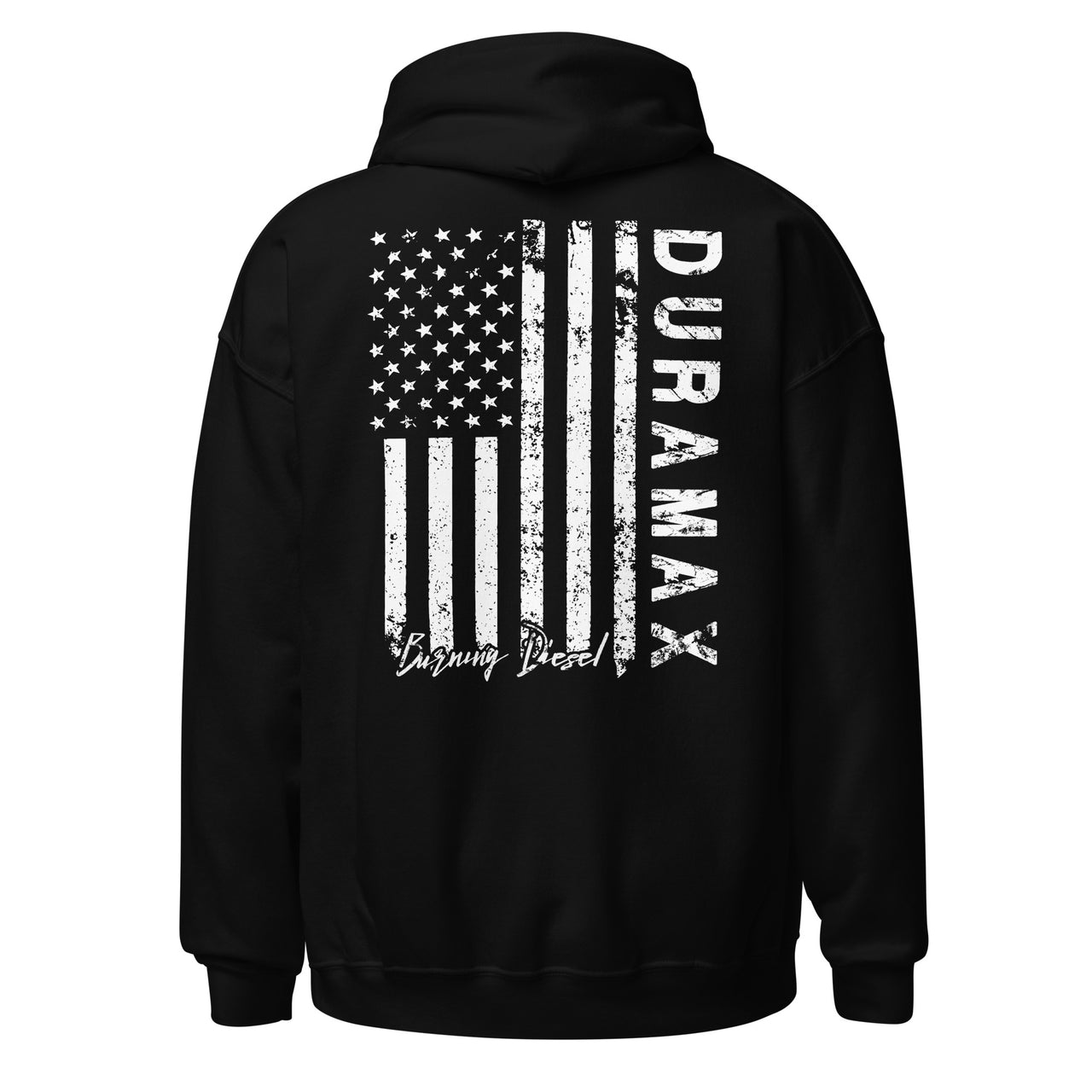 LZO 3.0 Duramax Hoodie Sweatshirt With American Flag Design back in black