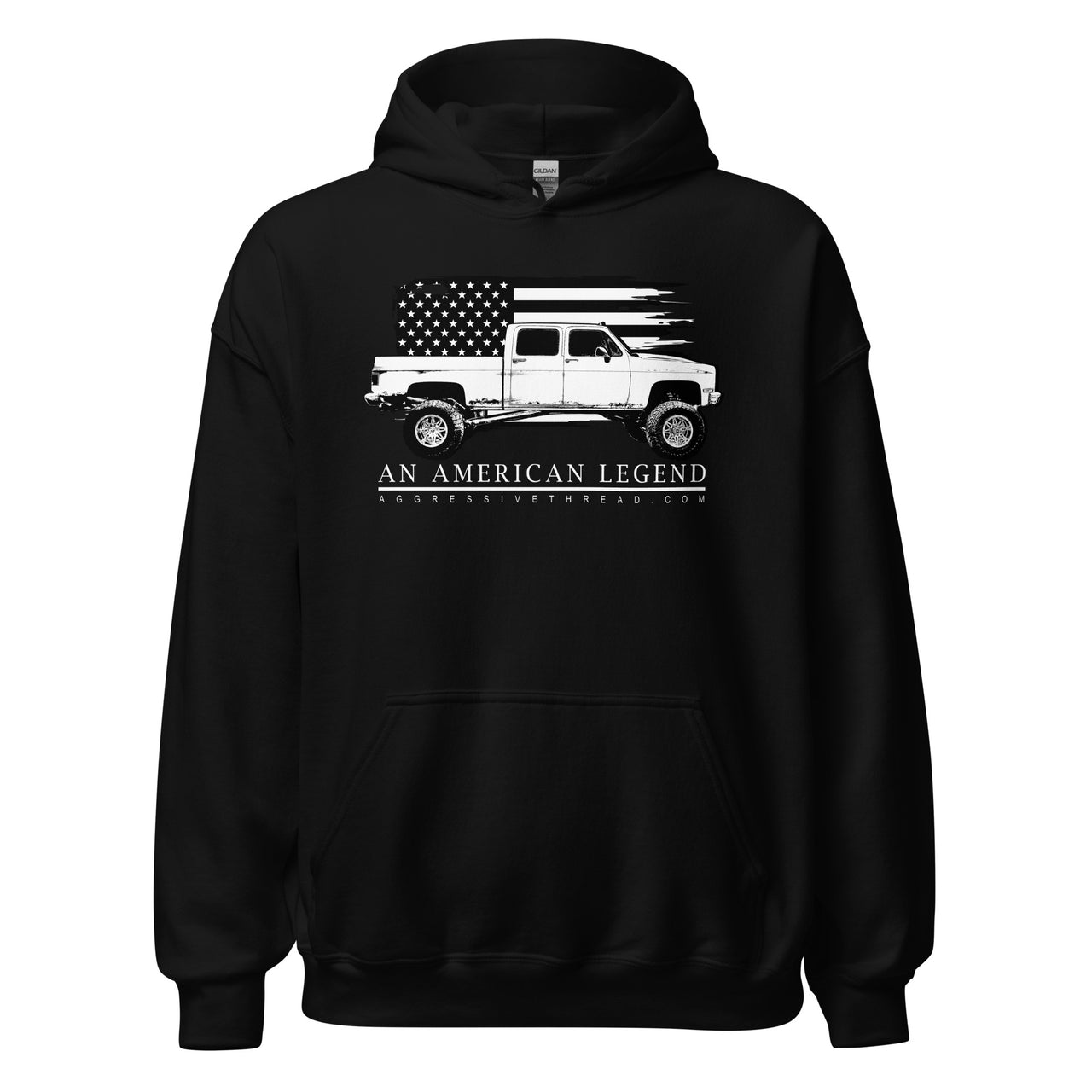 Square Body Truck Hoodie in black