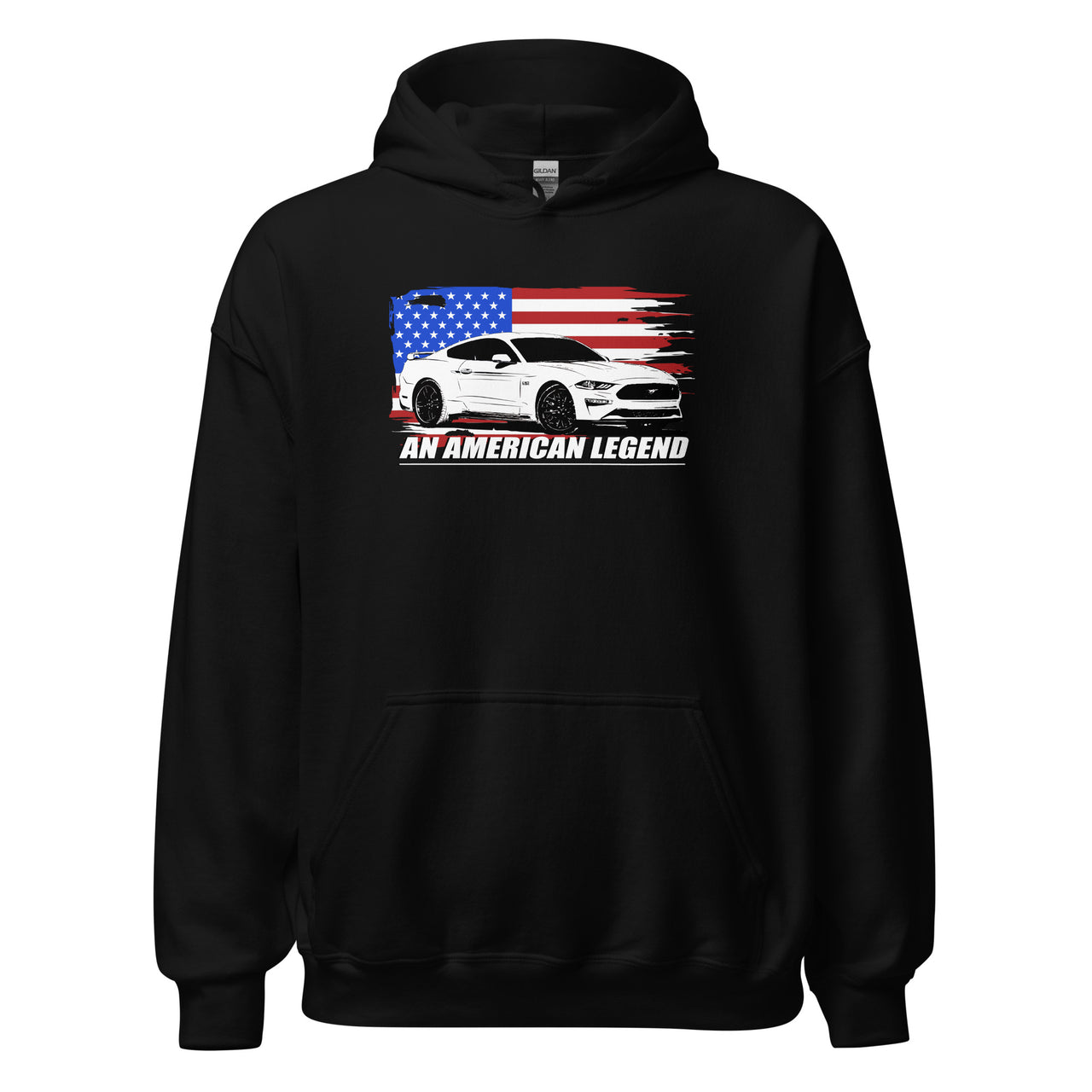 American Flag Mustang GT 5.0 Hoodie in black