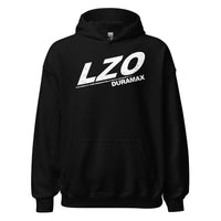 Thumbnail for LZO 3.0 Duramax Hoodie Sweatshirt With American Flag Design front in black