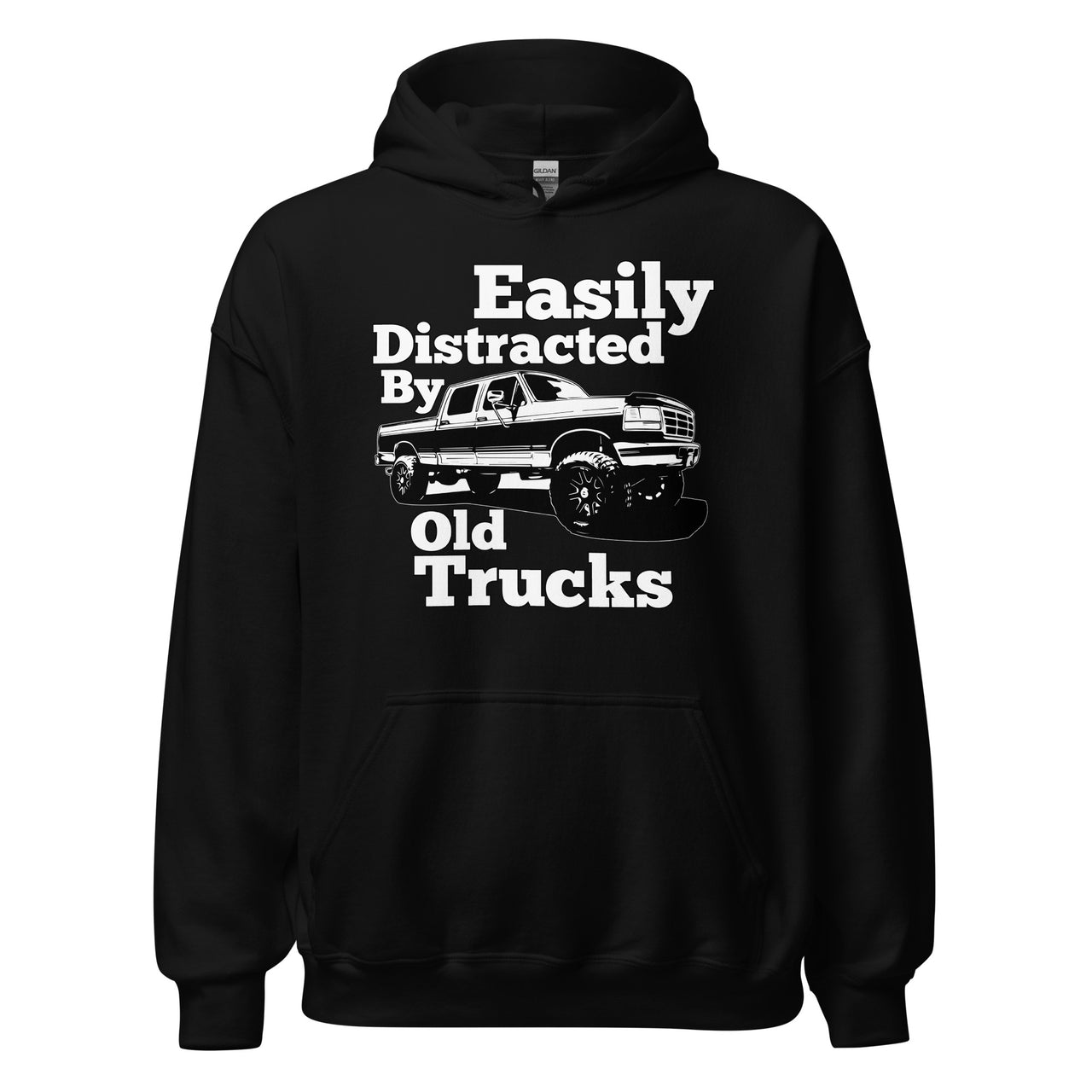 OBS Truck Hoodie Sweatshirt - Easily Distracted By Old Trucks