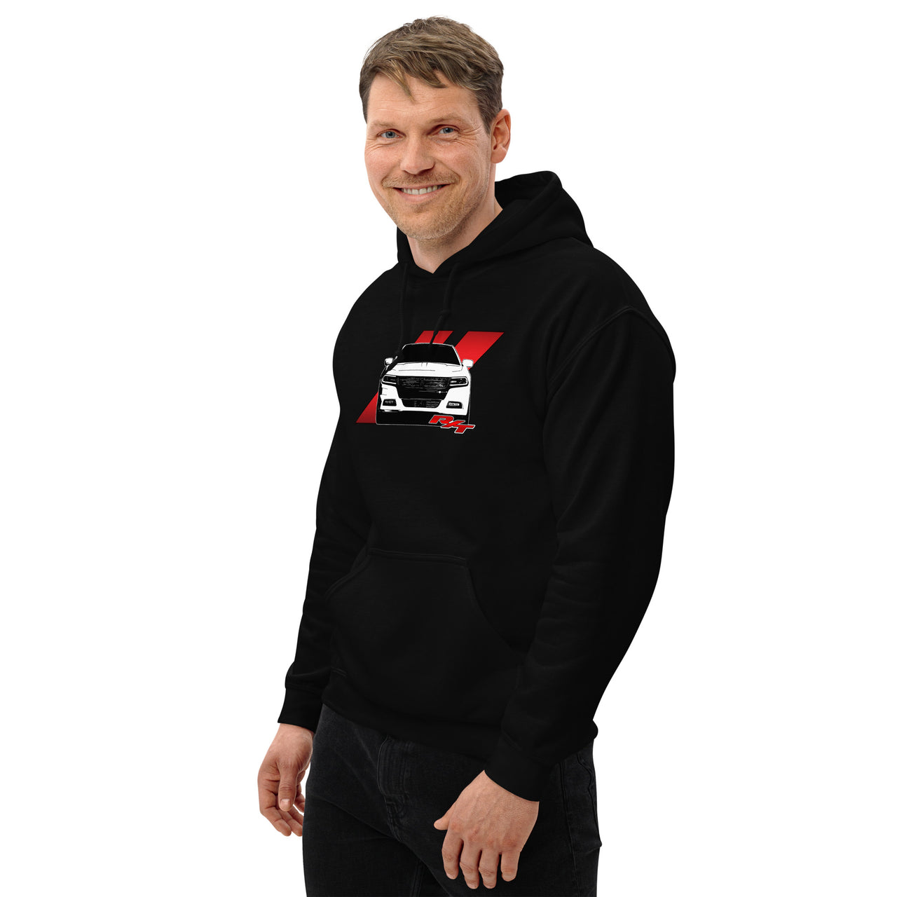 15-19 Charger R/T Hoodie modeled in black