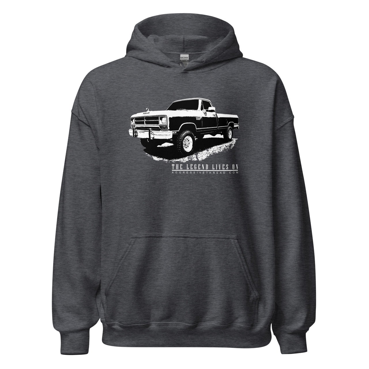 First Gen Truck - Legend Lives On - Hoodie Sweatshirt-In-Dark Heather-From Aggressive Thread