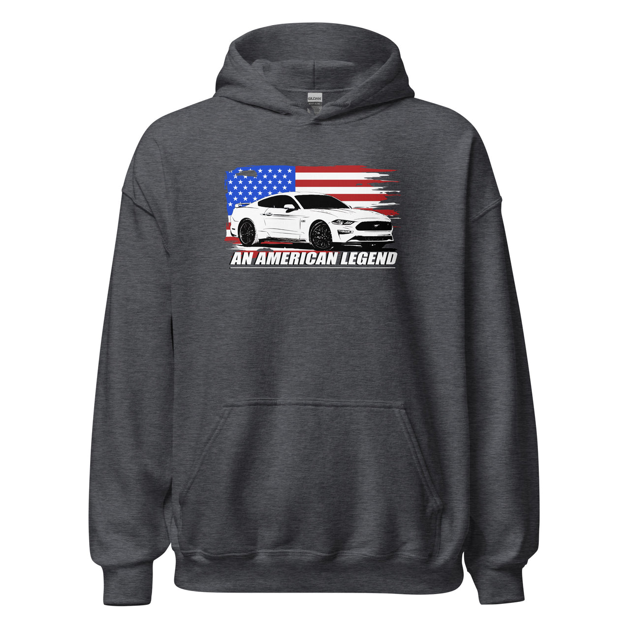 American Flag Mustang GT 5.0 Hoodie in grey
