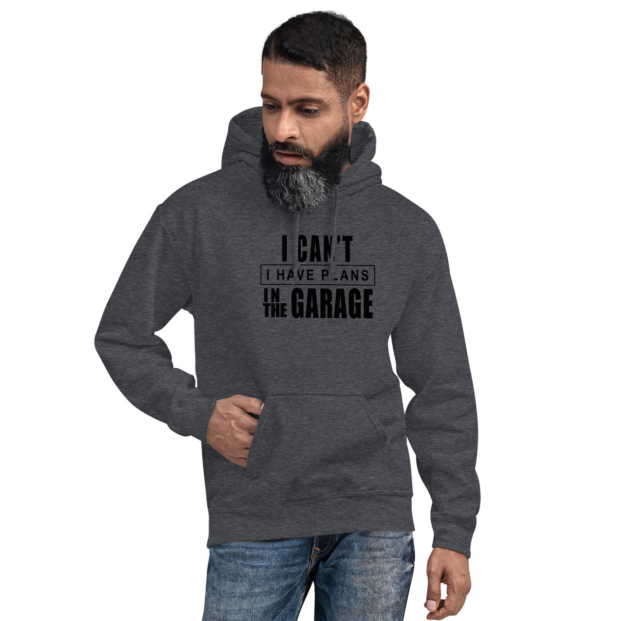 Funny Mechanic Sweatshirt Car Enthusiast Hoodie Gift Idea - I Have Plans In The garage - modeled in Grey