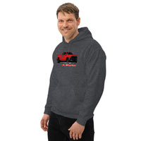 Thumbnail for Red Trail Boss Truck Hoodie modeled in dark heather