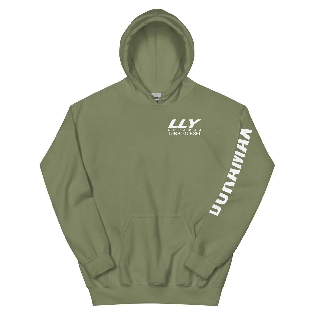 LLY Duramax Hoodie Pullover Sweatshirt With Sleeve Print in green