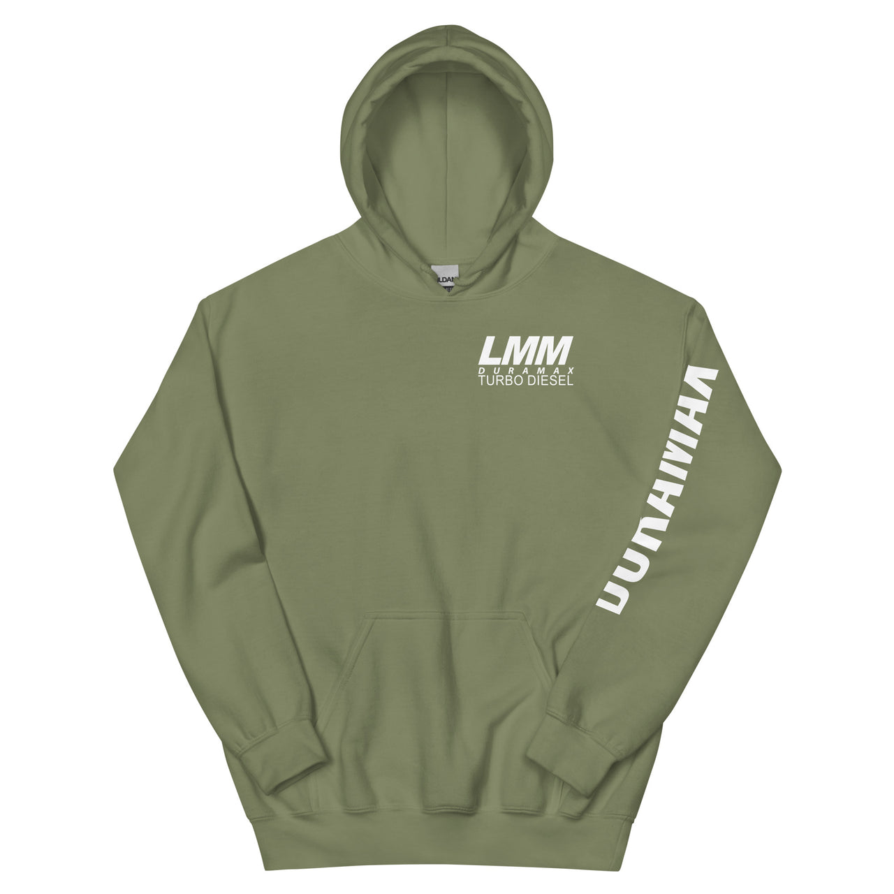 LMM Duramax Hoodie Pullover Sweatshirt With Sleeve Print in green