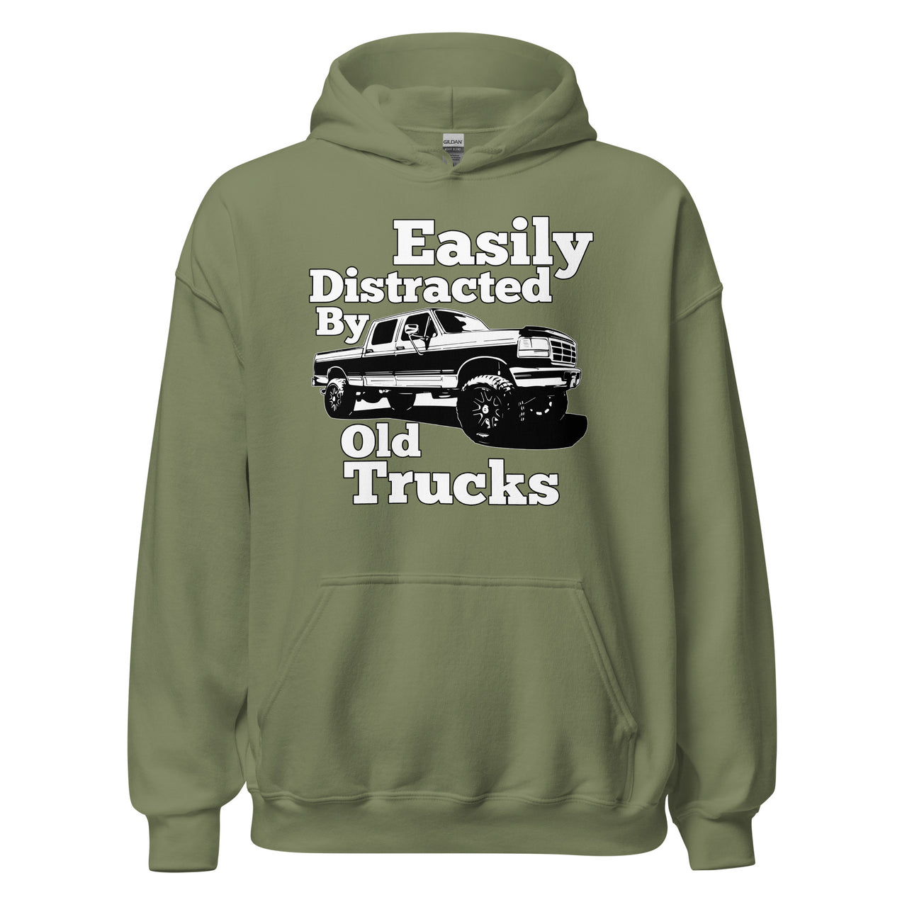 OBS Truck Hoodie Sweatshirt - Easily Distracted By Old Trucks