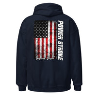Thumbnail for Powerstroke Hoodie Power Stroke Sweatshirt With American Flag On Back-In-Navy-From Aggressive Thread