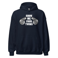 Thumbnail for Show Me Your Twins Turbo Hoodie-In-Navy-From Aggressive Thread