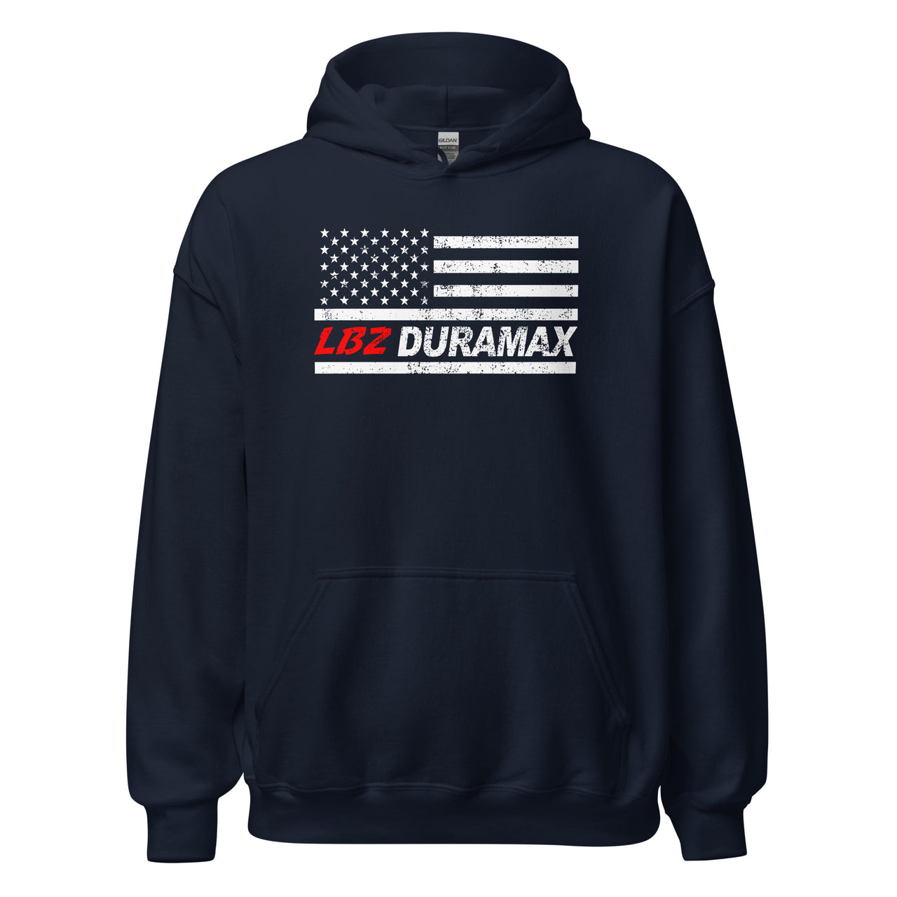 LBZ American Flag Duramax Hoodie in navy