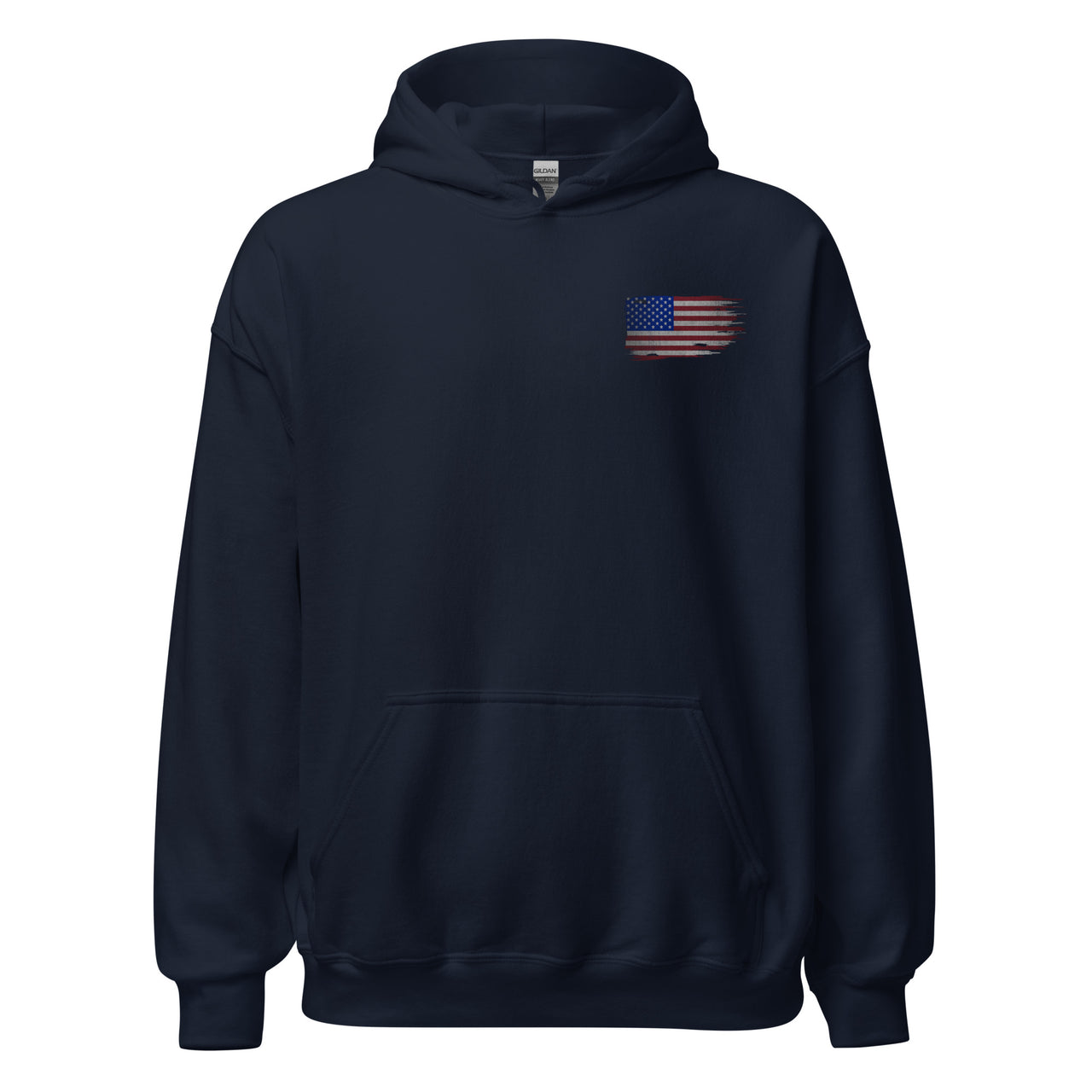 Freedom Is NOT Free Patriotic American Flag Hoodie-In-Navy-From Aggressive Thread