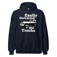 Thumbnail for navy Square Body Truck Hoodie Sweatshirt - Easily Distracted By Old Trucks
