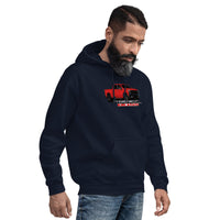 Thumbnail for Red Trail Boss Truck Hoodie modeled in navy