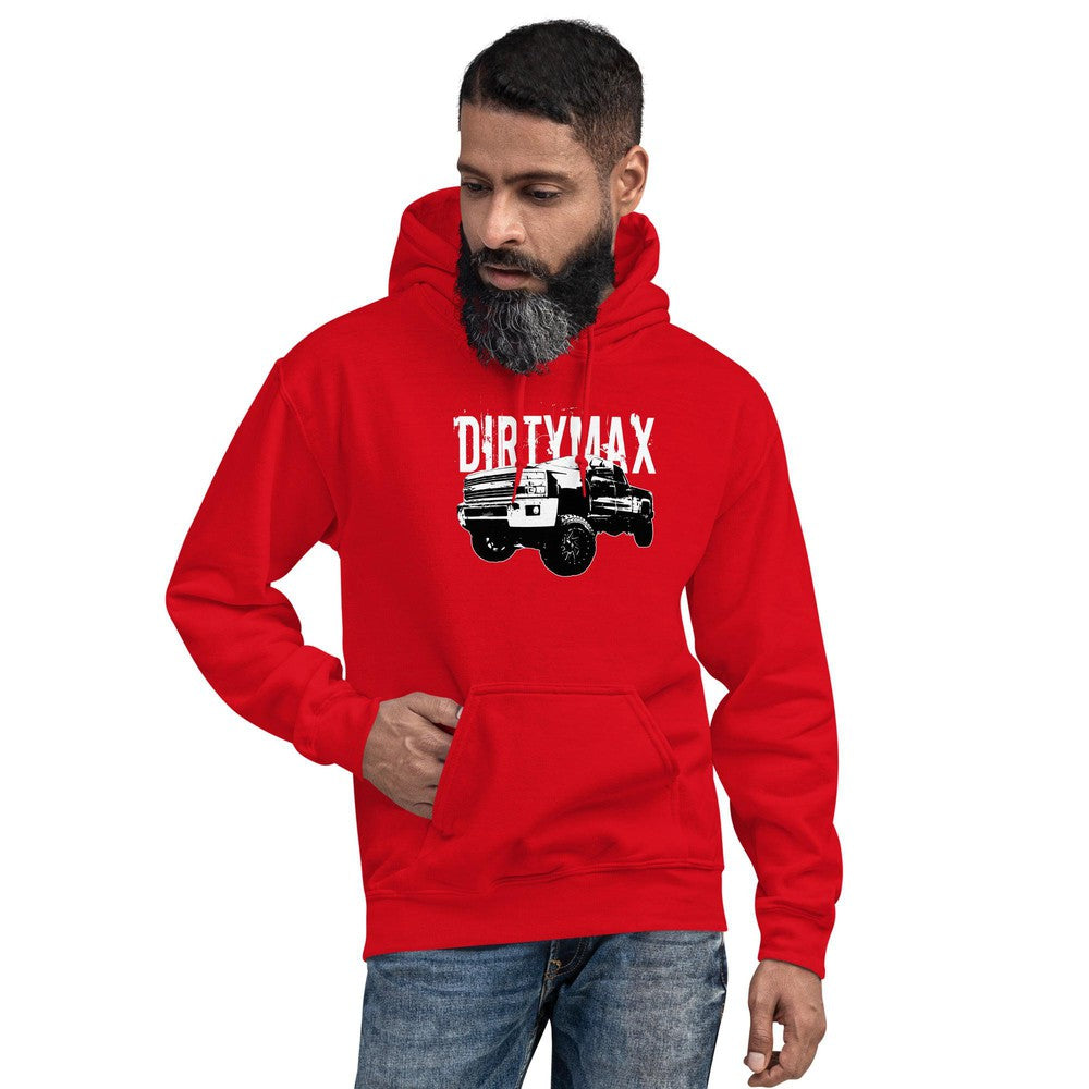 Dirtymax Duramax Hoodie modeled in red